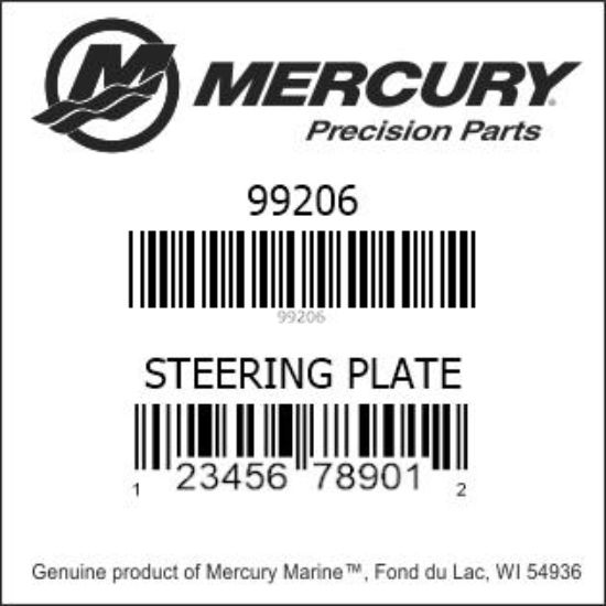 Bar codes for Mercury Marine part number 99206