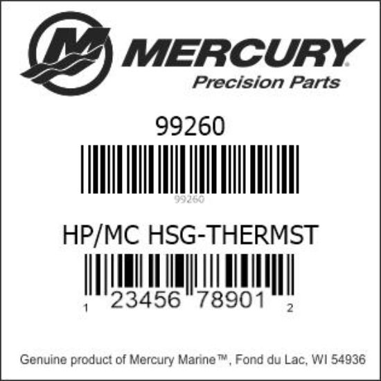 Bar codes for Mercury Marine part number 99260