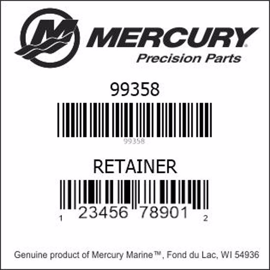 Bar codes for Mercury Marine part number 99358