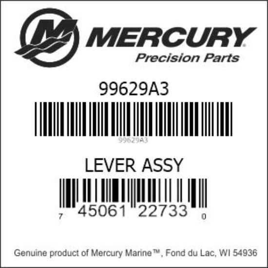 Bar codes for Mercury Marine part number 99629A3