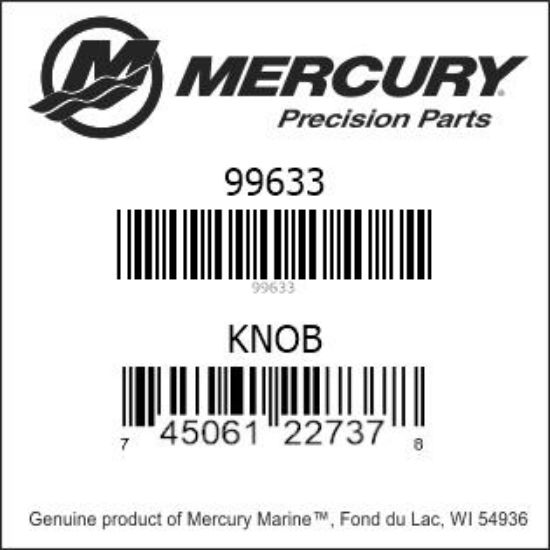 Bar codes for Mercury Marine part number 99633