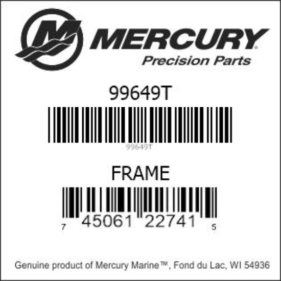 Bar codes for Mercury Marine part number 99649T