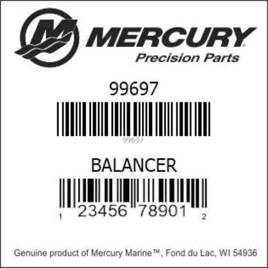 Bar codes for Mercury Marine part number 99697
