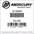 Bar codes for Mercury Marine part number 35-99884
