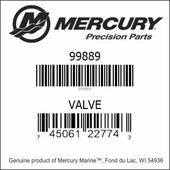 Bar codes for Mercury Marine part number 99889