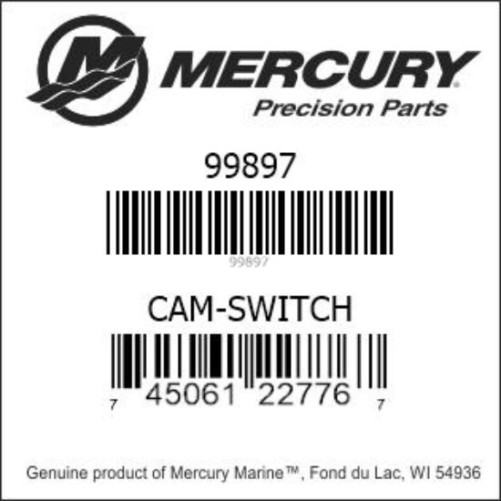 Bar codes for Mercury Marine part number 99897