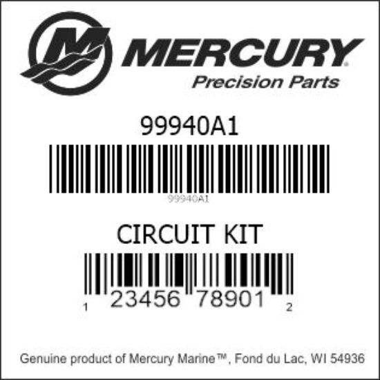 Bar codes for Mercury Marine part number 99940A1