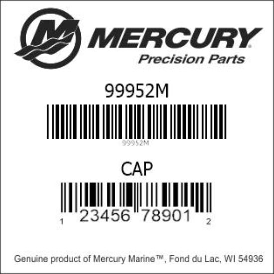Bar codes for Mercury Marine part number 99952M