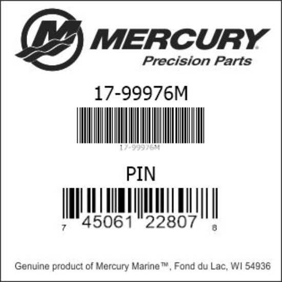 Bar codes for Mercury Marine part number 17-99976M