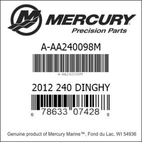 Bar codes for Mercury Marine part number A-AA240098M