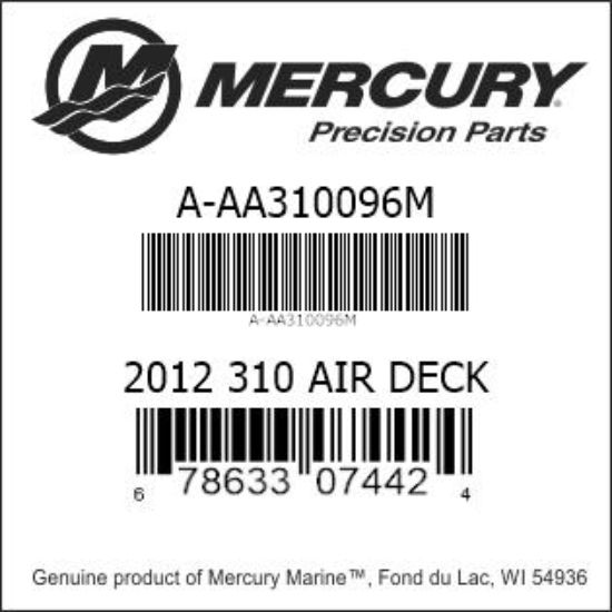 Bar codes for Mercury Marine part number A-AA310096M