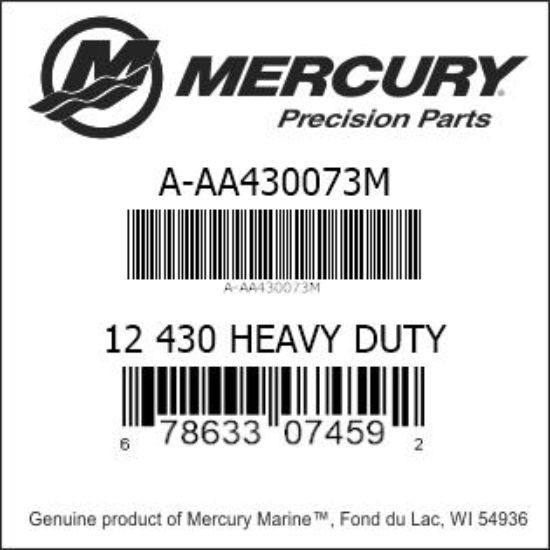 Bar codes for Mercury Marine part number A-AA430073M
