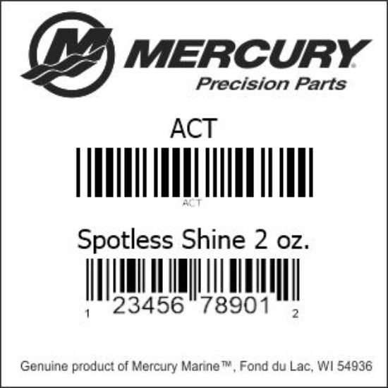 Bar codes for Mercury Marine part number ACT