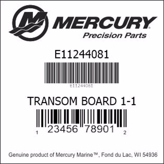 Bar codes for Mercury Marine part number E11244081
