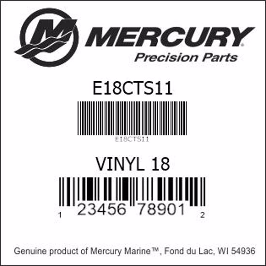 Bar codes for Mercury Marine part number E18CTS11