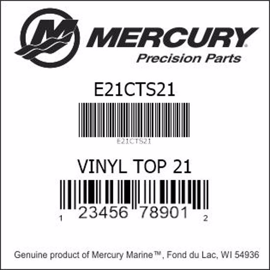 Bar codes for Mercury Marine part number E21CTS21