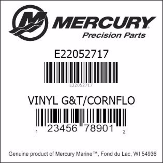 Bar codes for Mercury Marine part number E22052717