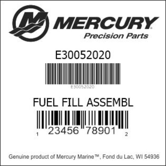 Bar codes for Mercury Marine part number E30052020