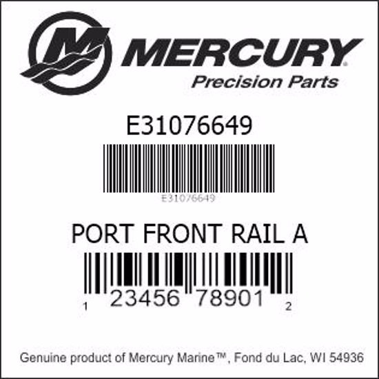 Bar codes for Mercury Marine part number E31076649