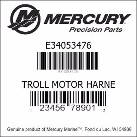 Bar codes for Mercury Marine part number E34053476
