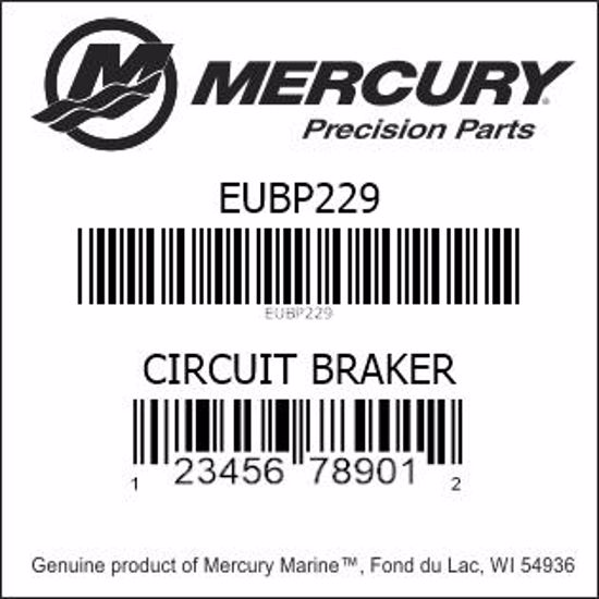 Bar codes for Mercury Marine part number EUBP229