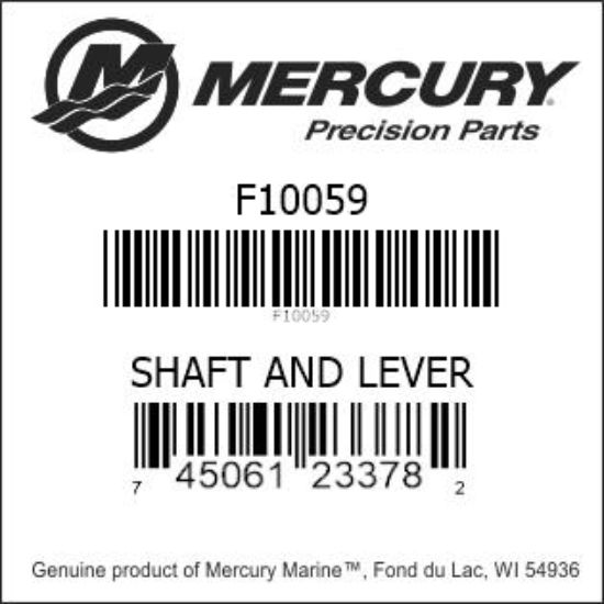 Bar codes for Mercury Marine part number F10059