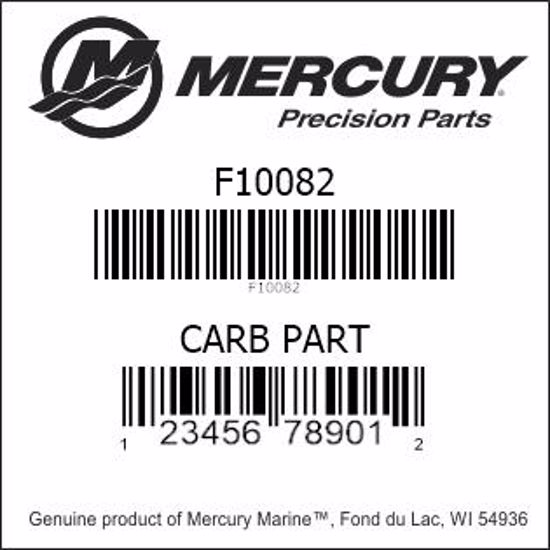 Bar codes for Mercury Marine part number F10082