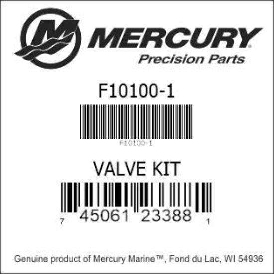 Bar codes for Mercury Marine part number F10100-1