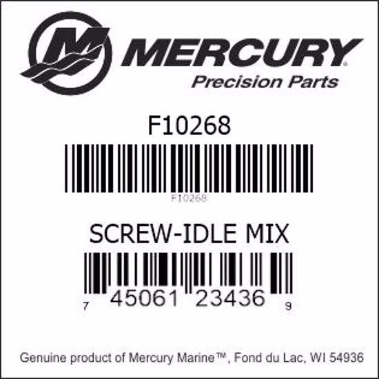 Bar codes for Mercury Marine part number F10268