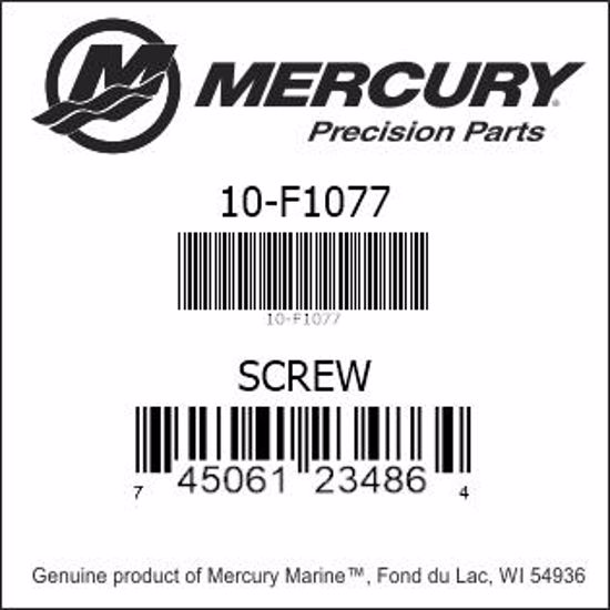 Bar codes for Mercury Marine part number 10-F1077