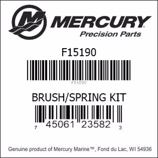 Bar codes for Mercury Marine part number F15190