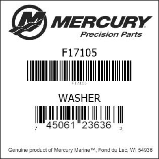 Bar codes for Mercury Marine part number F17105