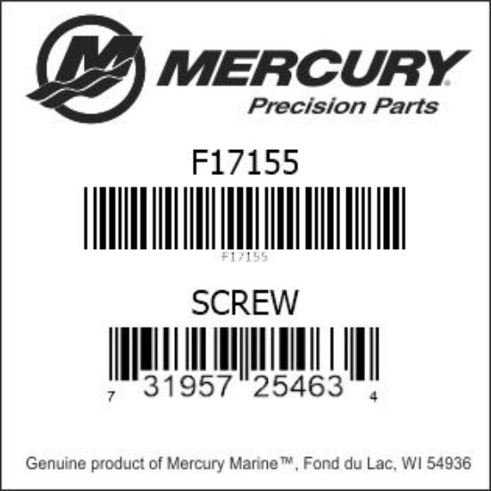 Bar codes for Mercury Marine part number F17155
