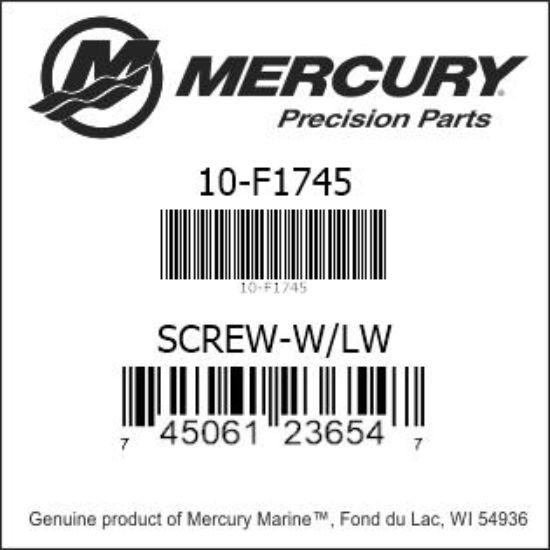 Bar codes for Mercury Marine part number 10-F1745