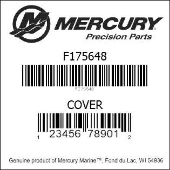 Bar codes for Mercury Marine part number F175648