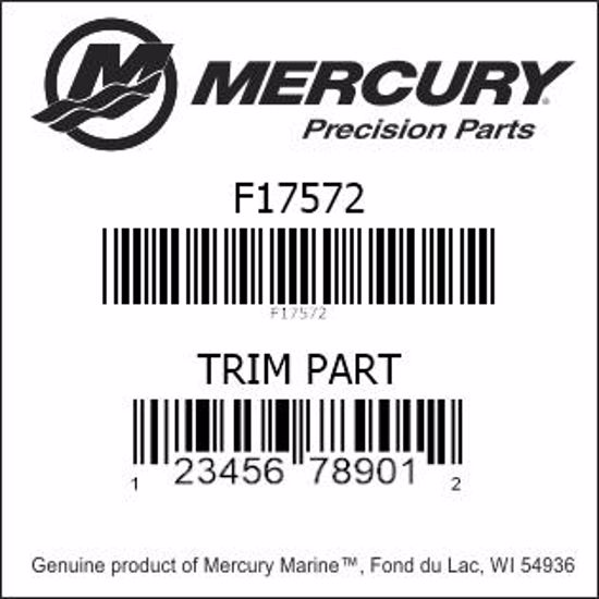 Bar codes for Mercury Marine part number F17572