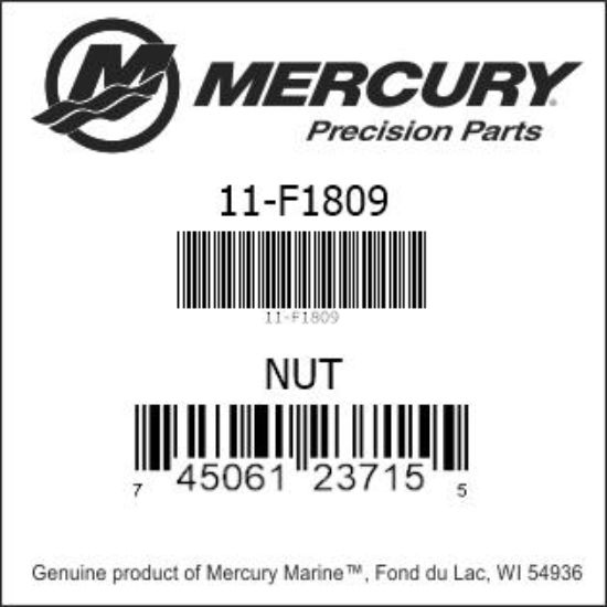 Bar codes for Mercury Marine part number 11-F1809