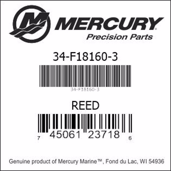 Bar codes for Mercury Marine part number 34-F18160-3