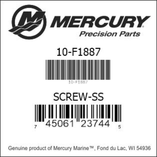 Bar codes for Mercury Marine part number 10-F1887