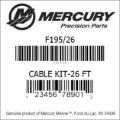 Bar codes for Mercury Marine part number F195/26