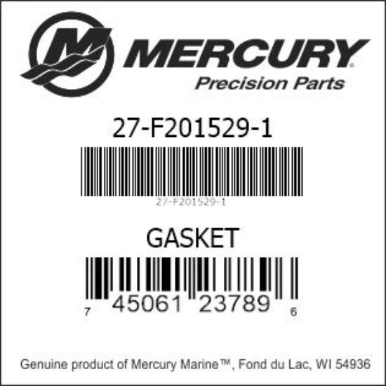 Bar codes for Mercury Marine part number 27-F201529-1