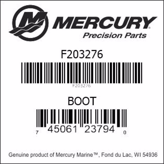 Bar codes for Mercury Marine part number F203276