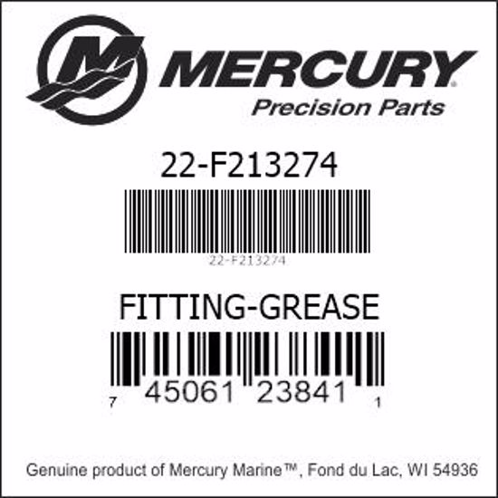 Bar codes for Mercury Marine part number 22-F213274