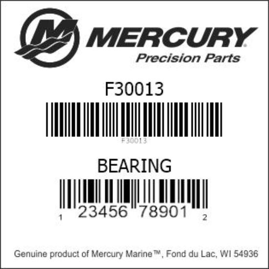 Bar codes for Mercury Marine part number F30013
