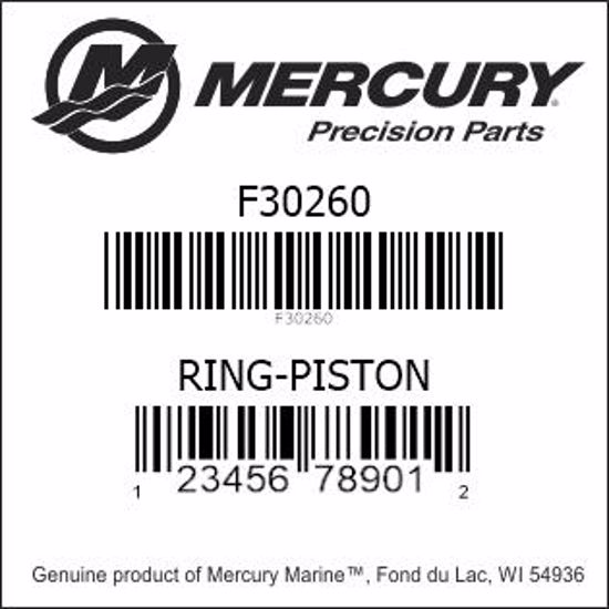 Bar codes for Mercury Marine part number F30260