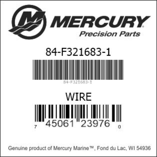 Bar codes for Mercury Marine part number 84-F321683-1