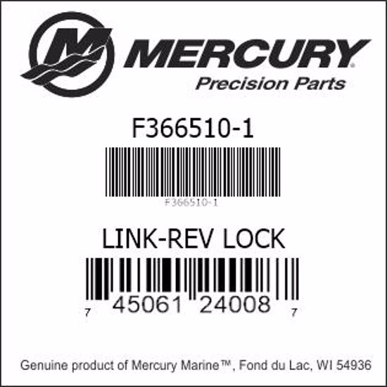 Bar codes for Mercury Marine part number F366510-1
