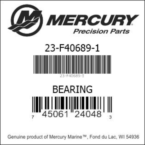 Bar codes for Mercury Marine part number 23-F40689-1