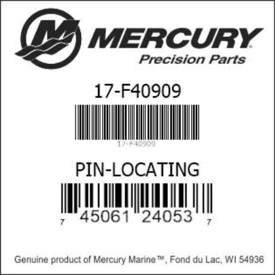 Bar codes for Mercury Marine part number 17-F40909