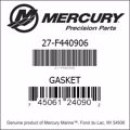 Bar codes for Mercury Marine part number 27-F440906